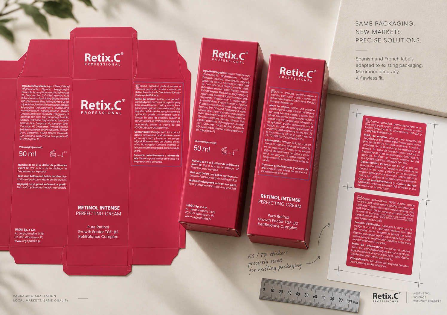 Retix.C Professional · Adaptación mediante stickers